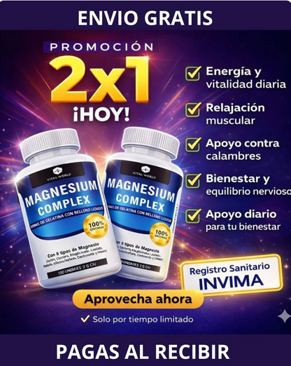 Gran Promo 2 X 1. Más Energía, Mejor Descanso y Menos Dolor Con Magnesio Complex