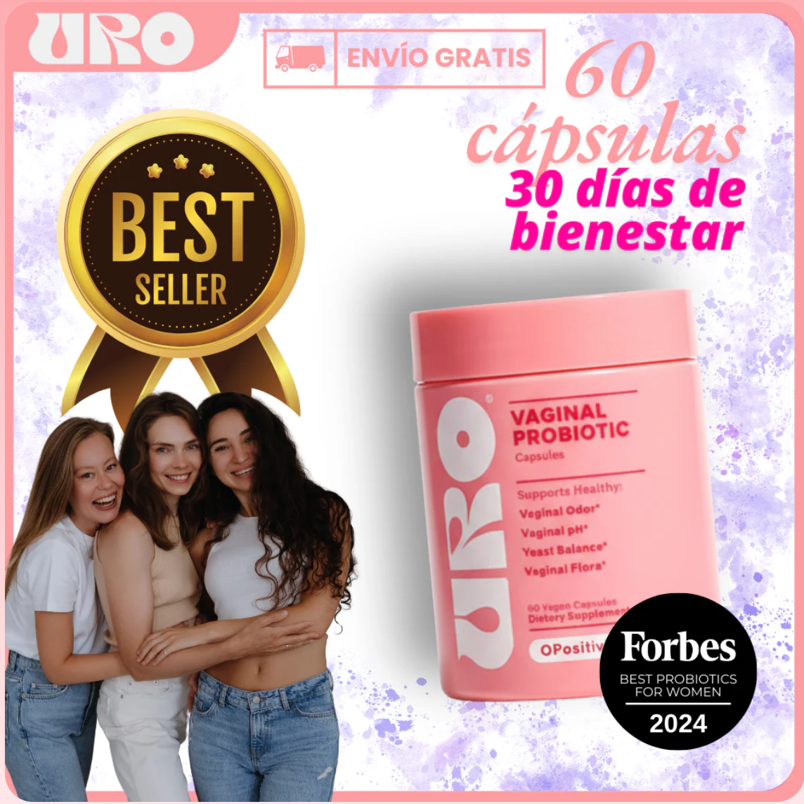 Los Mejores Probioticos Vaginales URO 60 Cápsulas