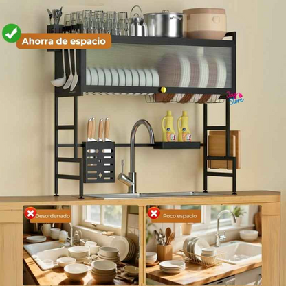 Escurridor de Platos Multifuncional Premium Con Diseño Moderno