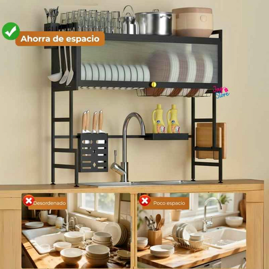 Escurridor de Platos Multifuncional Premium Con Diseño Moderno