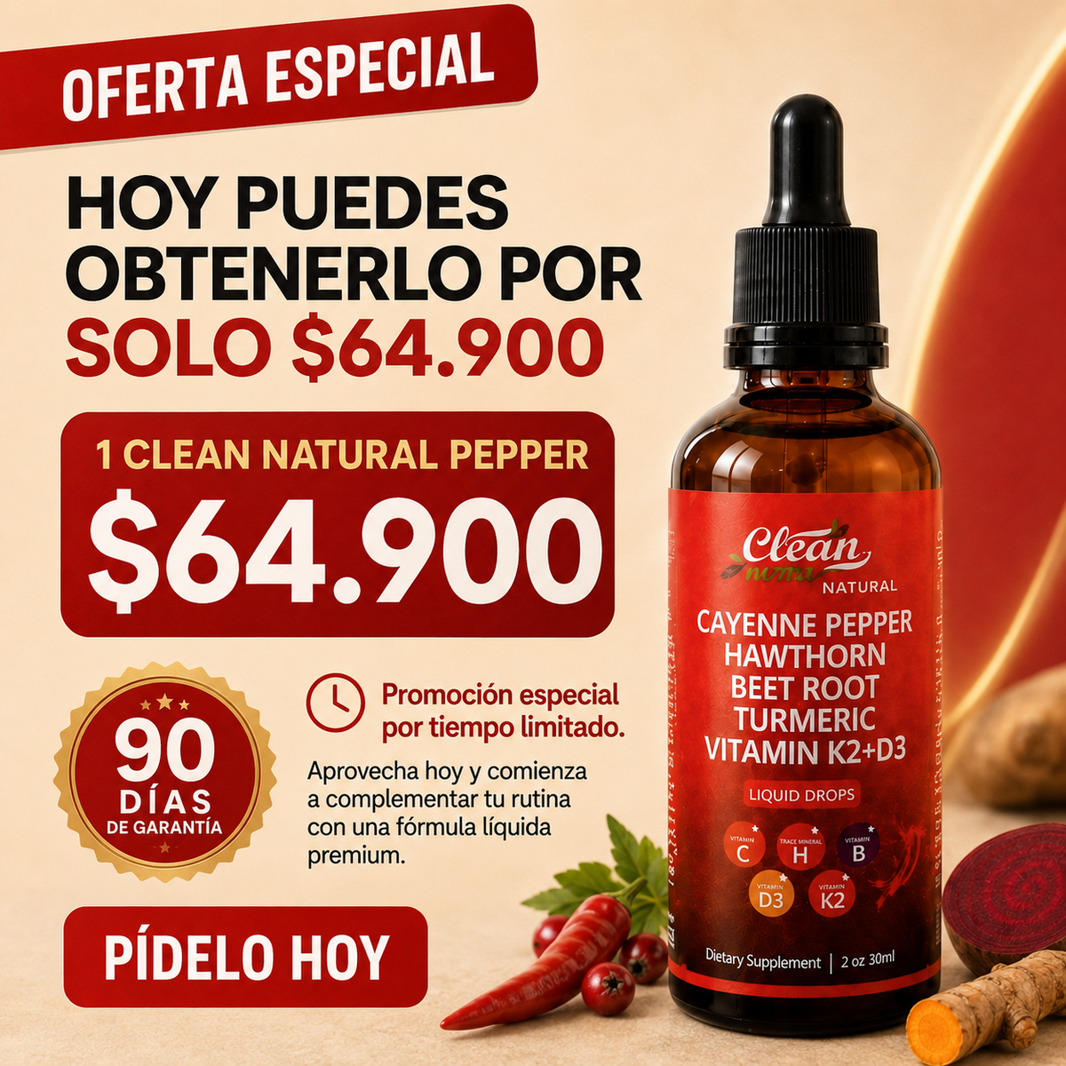 Clean Nutra | VascuGlow Berberina | Controla el Azúcar Y Protege tu Corazón