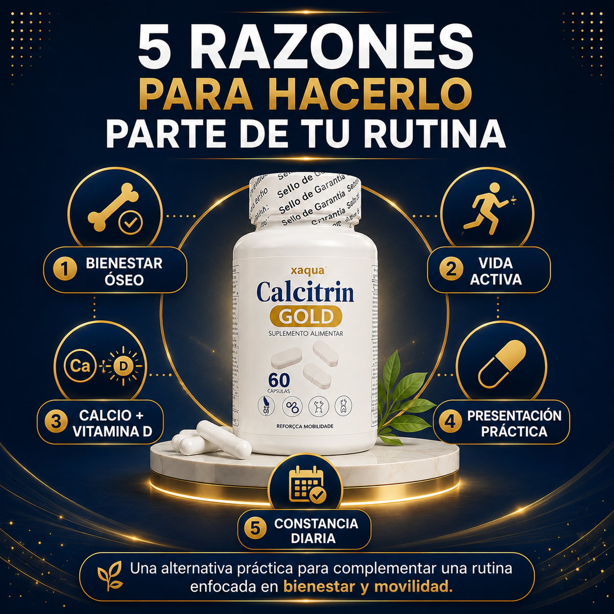 Calcitrin Gold | Fortalece Tus Huesos y Articulaciones para Volver a Moverte Sin Límites