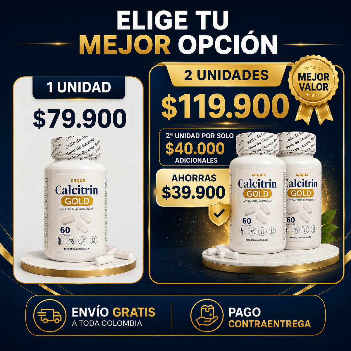 Calcitrin Gold | Fortalece Tus Huesos y Articulaciones para Volver a Moverte Sin Límites