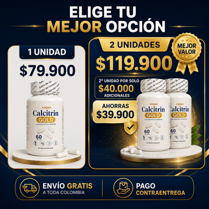 Calcitrin Gold | Fortalece Tus Huesos y Articulaciones para Volver a Moverte Sin Límites