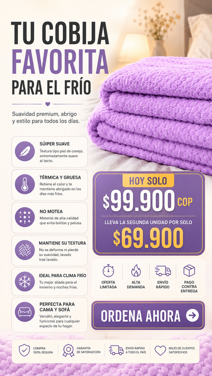 Cobija Piel de Conejo Premium – Renueva tu Hogar con Estilo