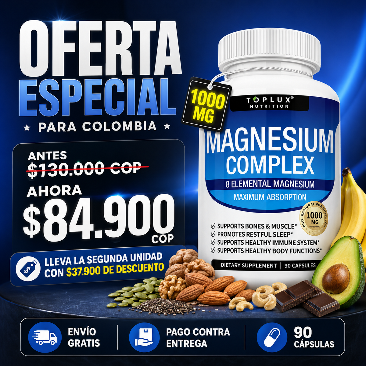 Complejo de magnesio 8 en 1 🇺🇸 Producto 100% Americano
