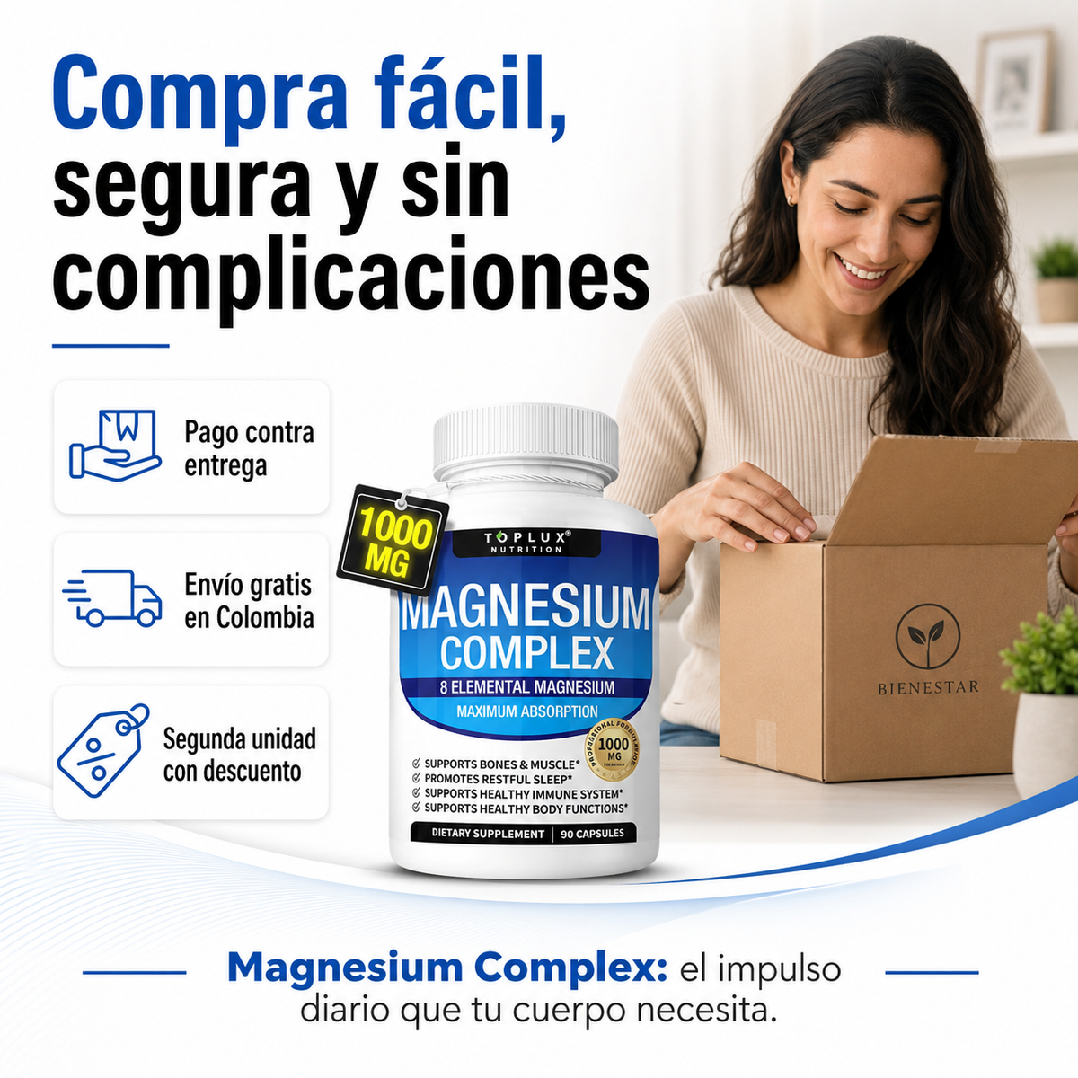 Complejo de magnesio 8 en 1 🇺🇸 Producto 100% Americano