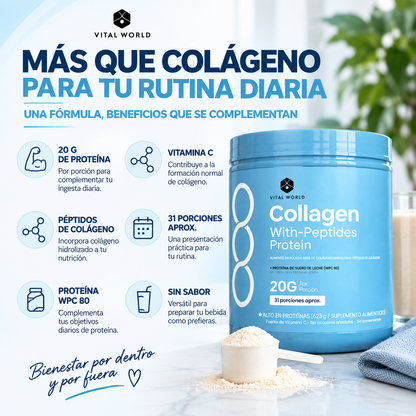 Collagen Bio - Peptides | Para Tu Piel, Cabello, Uñas, Articulaciones Y Huesos