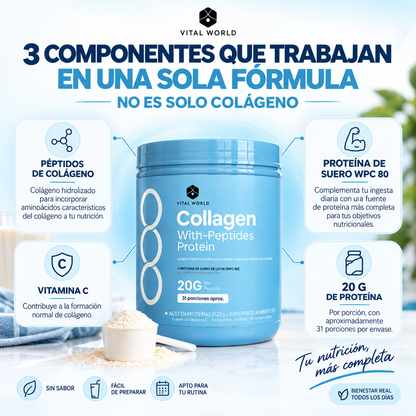 Collagen Bio - Peptides | Para Tu Piel, Cabello, Uñas, Articulaciones Y Huesos