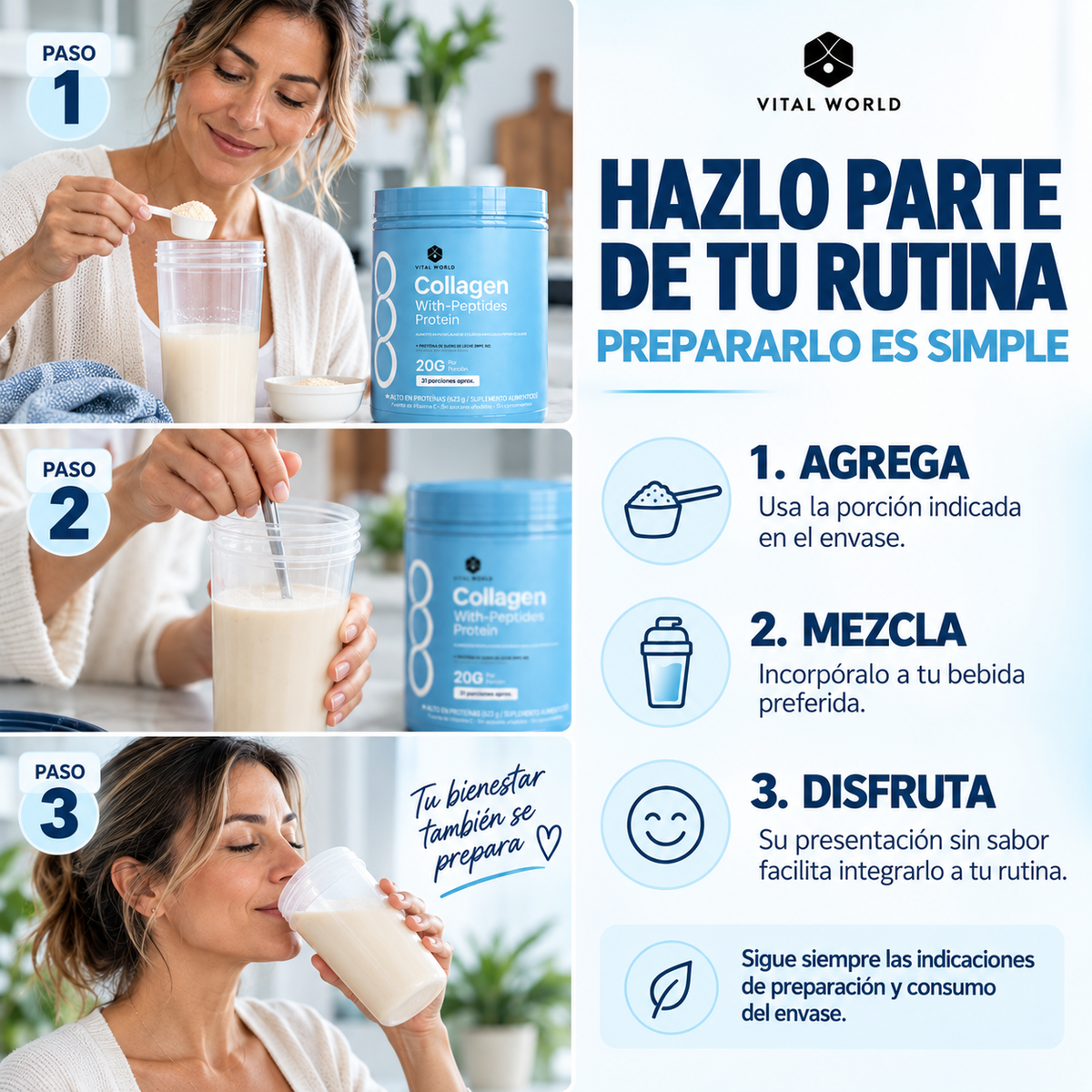 Collagen Bio - Peptides | Para Tu Piel, Cabello, Uñas, Articulaciones Y Huesos