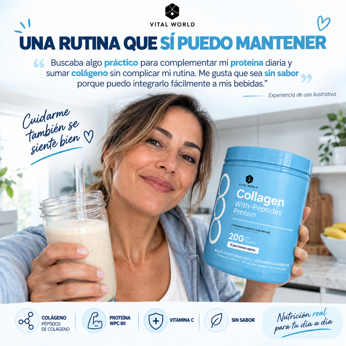 Collagen Bio - Peptides | Para Tu Piel, Cabello, Uñas, Articulaciones Y Huesos
