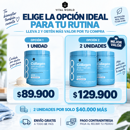 Collagen Bio - Peptides | Para Tu Piel, Cabello, Uñas, Articulaciones Y Huesos